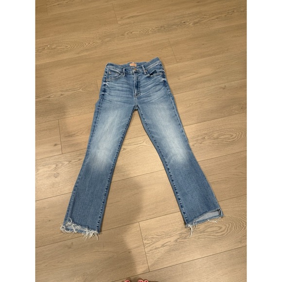 Mother  The Insider Crop Step Fray Jeans Out Of The Blue Size 26 25in - Picture 2 of 10